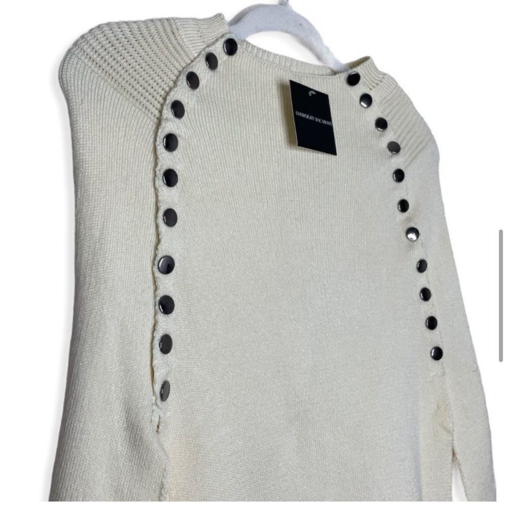 Cottage core cape vintage cream knit poncho sweater - Picture 5 of 6